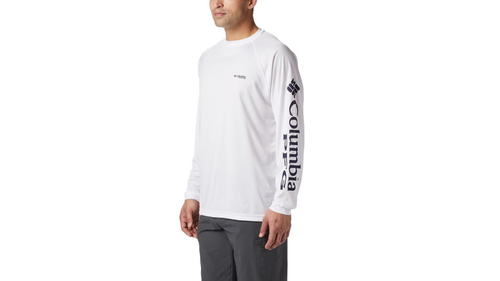 Columbia Terminal Tackle Long Sleeve Shirt - Mens, White, Nightshade Logo, 2XL, Long Inseam, 138826-114-2XT