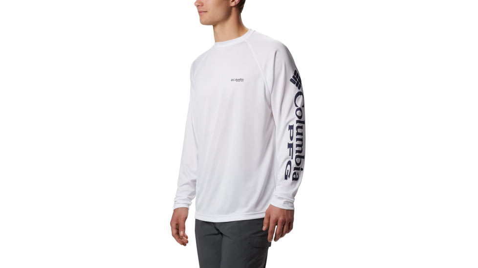 Columbia Terminal Tackle Long Sleeve Shirt - Mens, White, Nightshade Logo, 2XL, Long Inseam, 138826-114-2XT