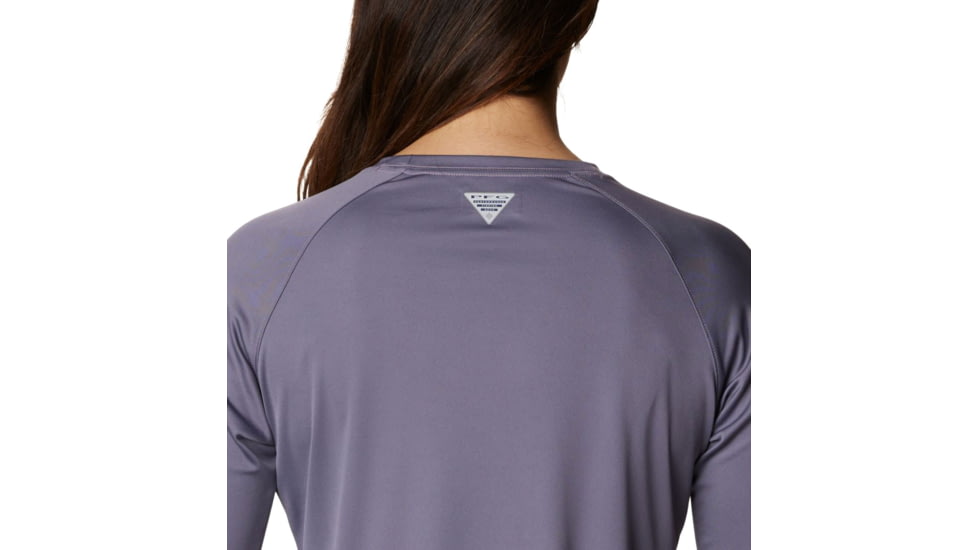 Columbia Tidal Tee II Long Sleeve Shirt - Womens, Granite Purple/Stone Logo, 2XL, 1577661518GrntPrplStnLg2L