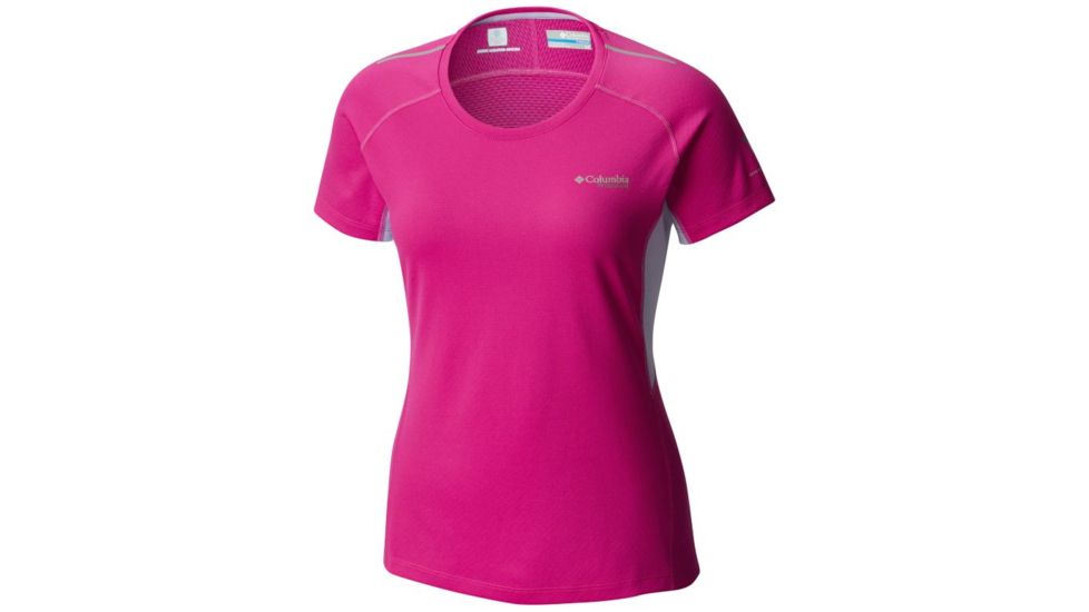 Columbia Titan Trail Short Sleeve Shirt - Womens, Groovy Pink Hthr, Soft Violet, L 1773471650L