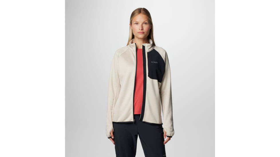 Columbia Triple Canyon Grid Fleece FZ Jacket - Womens, Dark Stone Heather/Black, Medium, 2085191278-M
