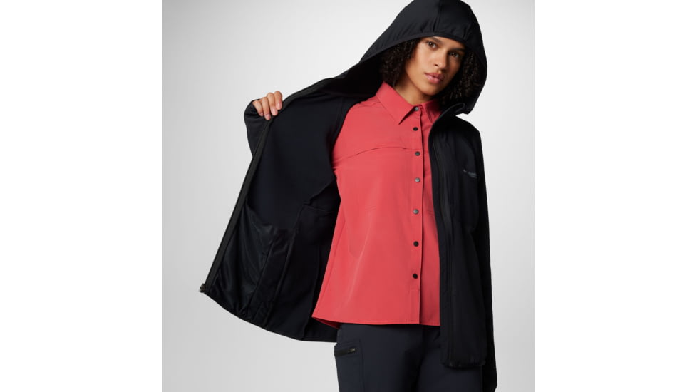 Columbia Triple Canyon Grid Fleece Hooded FZ Jacket - Womens, Black, Large, 2085181010-L