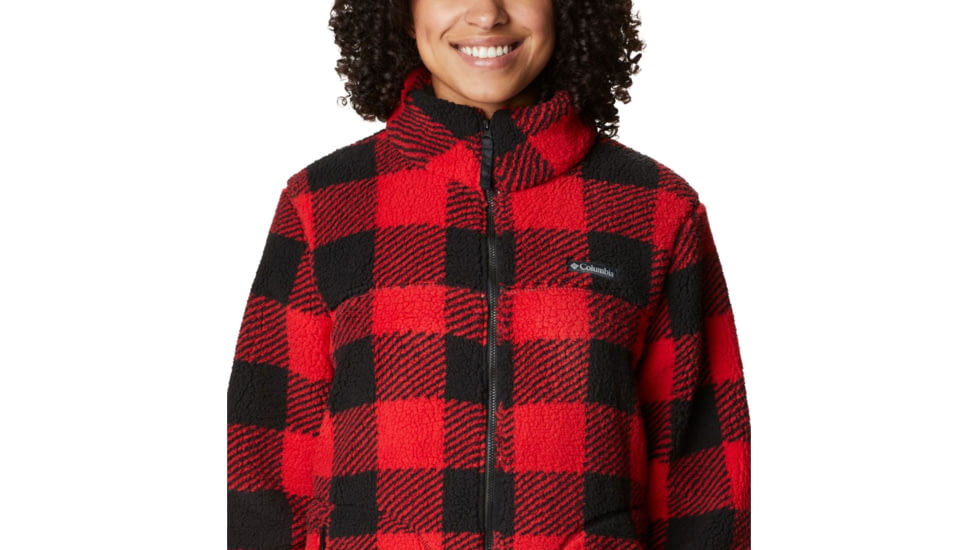 Columbia West Bend Full Zip Fleece Jacket - Womens, Red Lily Check Print, Large, 1939901658RdLyChckPrtL