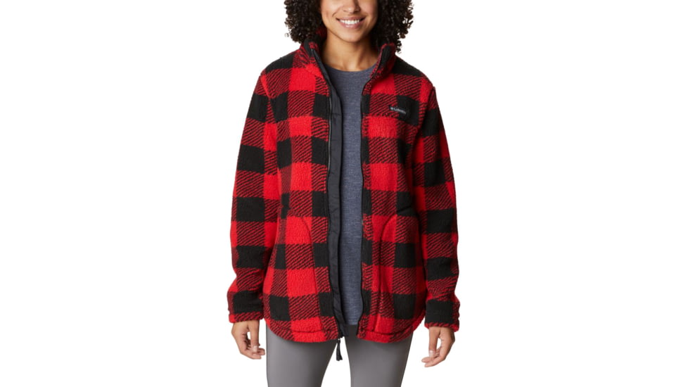 Columbia West Bend Full Zip Fleece Jacket - Womens, Red Lily Check Print, Large, 1939901658RdLyChckPrtL