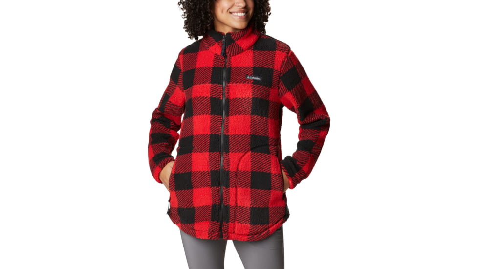 Columbia West Bend Full Zip Fleece Jacket - Women's, Red Lily Check Print, Large, 1939901658RdLyChckPrtL