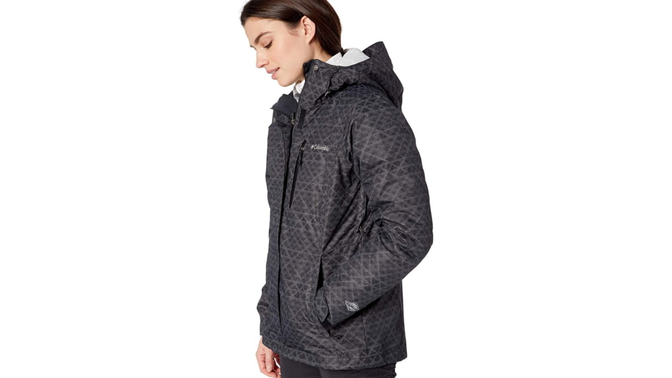 Columbia Whirlibird III Interchange Jacket, Black Diamonds Print, Extra Small - Womens, 1801151011-XS