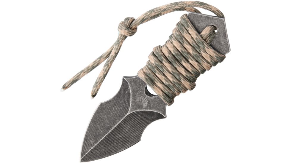 Combat Ready Neck Knife Fixed Blade Knife, 2.25in, Stainless Steel, Standard Edge, Black Stonewash CBR346