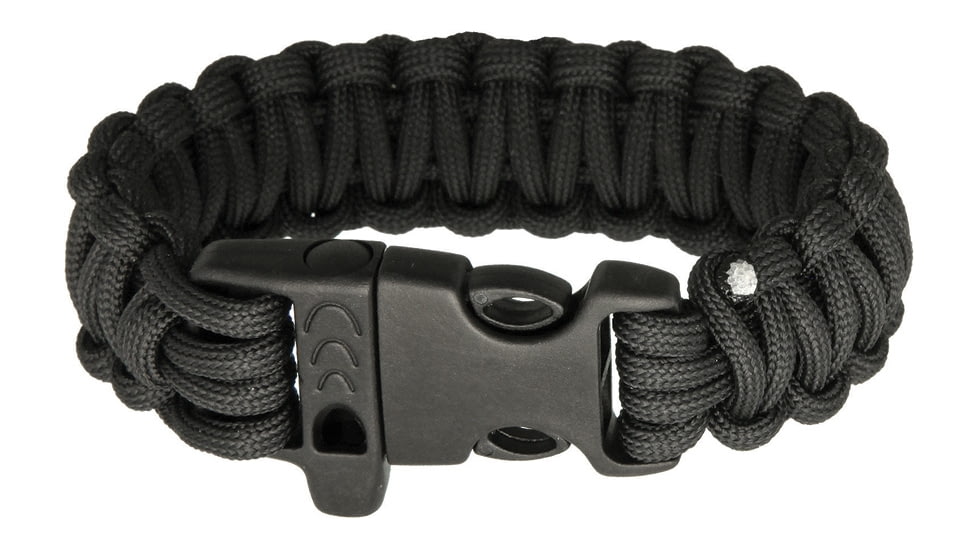 Combat Ready Survival Bracelet, Black, 8in, SS -BLACK / CBR359
