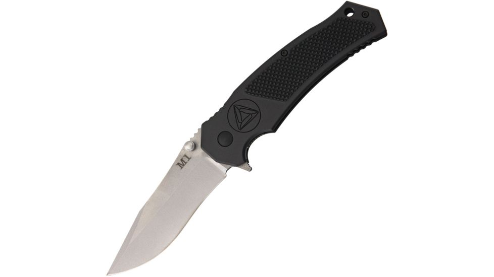 Combative Edge M1 Black A/O Folding Knife,3.75in,Stainless Blade,Standard Edge,Drop Point,Matte Black Titanium Handle CBE00455