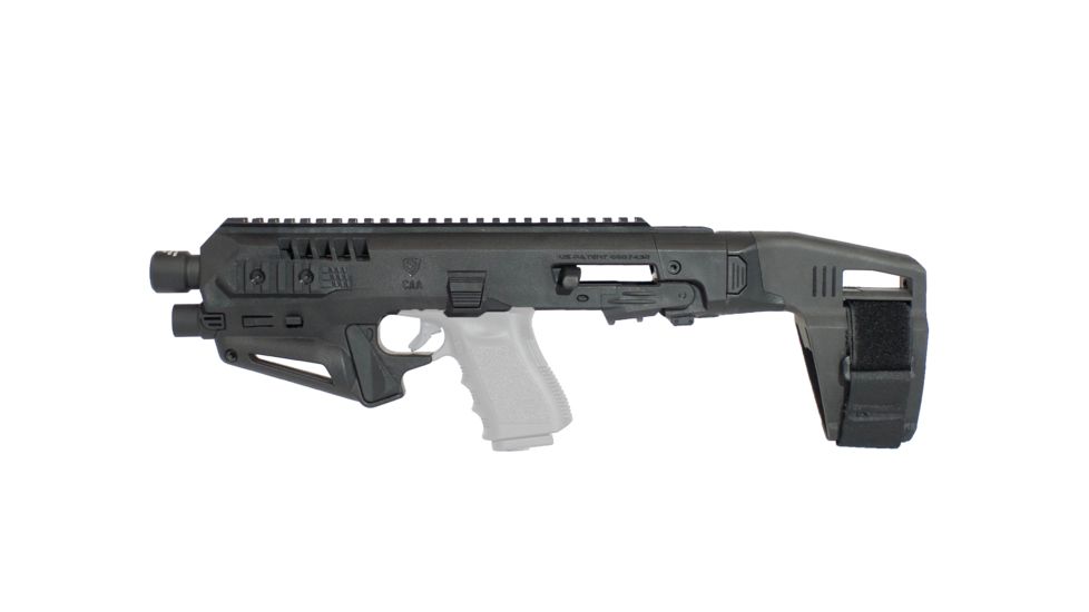 CAA Micro Roni Stabilizer Pistol Carbine Conversion for Glock - Non NFA, Glock 17/22/31, Black, MIC-RONI-STAB17