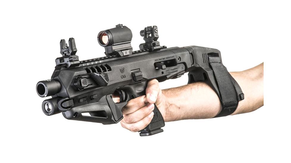 CAA Micro Roni Stabilizer Pistol Carbine Conversion for Glock - Non NFA, Glock 19/23/32, Black, MIC-RONI-STAB19