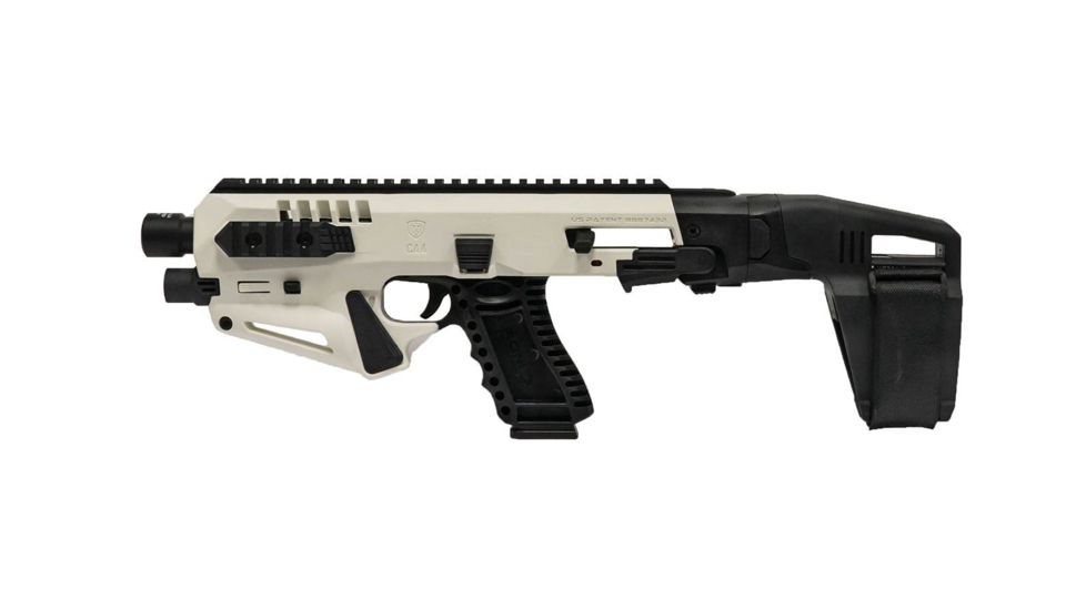 CAA Micro Roni Stabilizer Pistol Carbine Conversion for Glock - Non NFA, Glock 19/23/32, White, MIC-RONI-STAB19PL