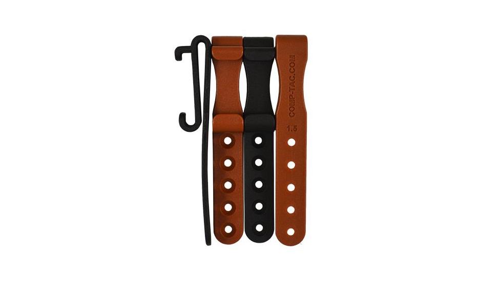 Comp-Tac C-Clip,1.5in,Pack of 4,2 Black,2 Chestnut CCLIPPACK-1.5"