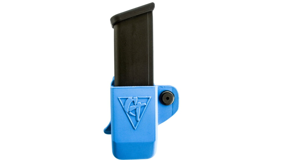 Comp-Tac Single Magazine Pouch W/ Belt Clip, Size 4 - Glock 9/40 Double Stack, .45 GAP, Left Hand, Kydex Blue, C62104000LBUN
