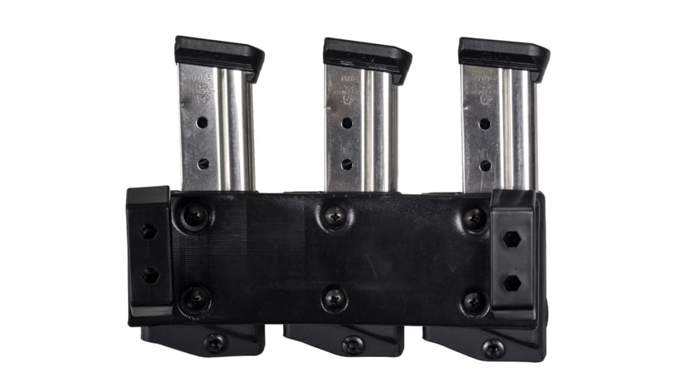 Comp-Tac Tri-Mag Pouch, Slick, Size 1 - 1911 Single Stack, Kahr, Springfield XD-S, Sig P220, Left Side Carry/Right Hand Shooter, Black, Mag Size 1, C62501SL0LBKN