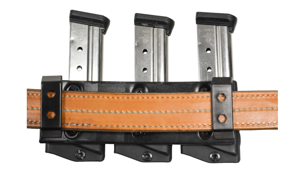 Comp-Tac Tri-Mag Pouch, Slick, Size 1 - 1911 Single Stack, Kahr, Springfield XD-S, Sig P220, Left Side Carry/Right Hand Shooter, Black, Mag Size 1, C62501SL0LBKN