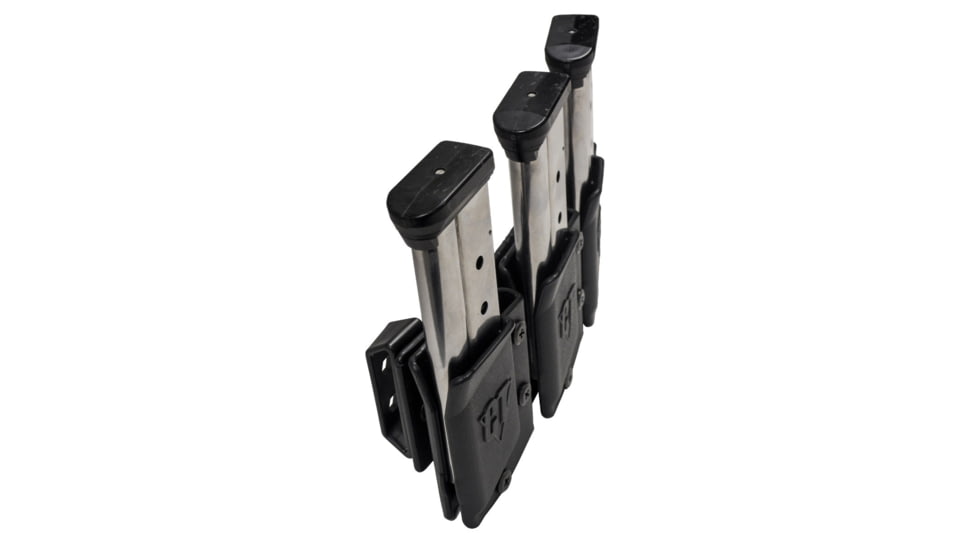 Comp-Tac Tri-Mag Pouch, Slick, Size 1 - 1911 Single Stack, Kahr, Springfield XD-S, Sig P220, Left Side Carry/Right Hand Shooter, Black, Mag Size 1, C62501SL0LBKN