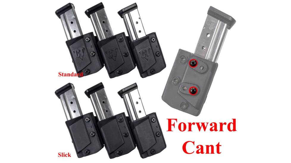 Comp-Tac Tri-Mag Pouch, Slick, Size 1 - 1911 Single Stack, Kahr, Springfield XD-S, Sig P220, Left Side Carry/Right Hand Shooter, Black, Mag Size 1, C62501SL0LBKN