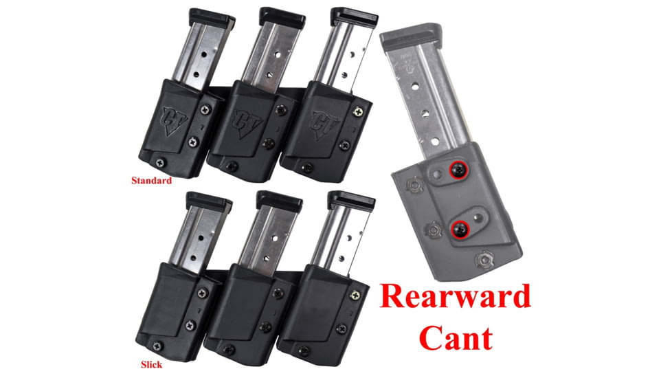 Comp-Tac Tri-Mag Pouch, Slick, Size 1 - 1911 Single Stack, Kahr, Springfield XD-S, Sig P220, Left Side Carry/Right Hand Shooter, Black, Mag Size 1, C62501SL0LBKN