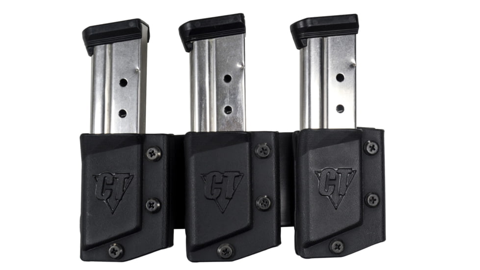 Comp-Tac Tri-Mag Pouch, Standard, Size 12 - Sig P229 .40, P320 9/40, S&amp;W 9/40, Left Side Carry/Right Hand Shooter, Black, Mag Size 12, C62512000LBKN
