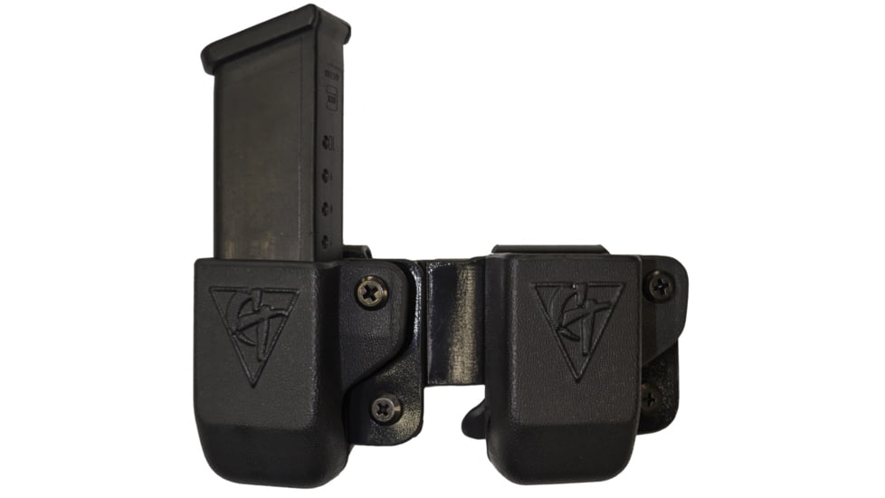 Comp-Tac Twin Magazine Pouch W/ Belt Clip, Black - C62304000RBKN