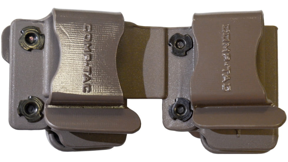 Comp-Tac Twin Magazine Pouch W/ Belt Clip, Size 4 - Glock 9/40 Double Stack, .45 GAP, Left Hand, Kydex Flat Dark Earth, C62304000LDEN