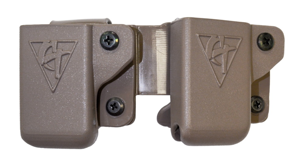 Comp-Tac Twin Magazine Pouch W/ Belt Clip, Size 4 - Glock 9/40 Double Stack, .45 GAP, Left Hand, Kydex Flat Dark Earth, C62304000LDEN