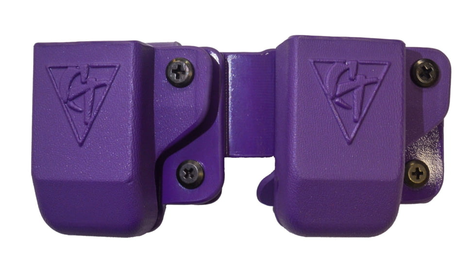 Comp-Tac Twin Magazine Pouch W/ Belt Clip, Size 4 - Glock 9/40 Double Stack, .45 GAP, Left Hand, Kydex Purple, C62304000LPRN