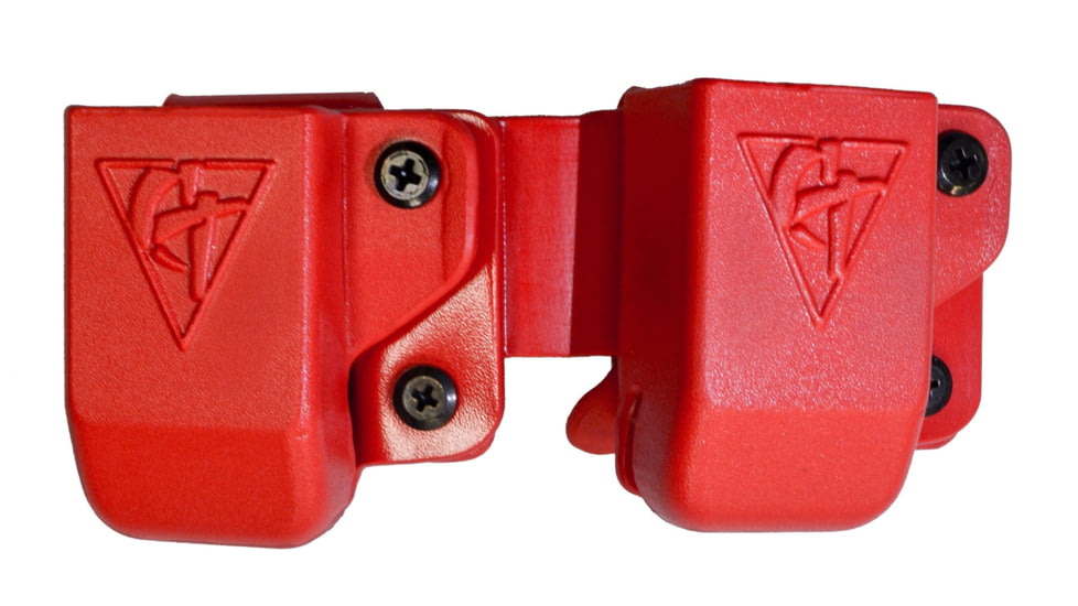 Comp-Tac Twin Magazine Pouch W/ Belt Clip, Size 4 - Glock 9/40 Double Stack, .45 GAP, Left Hand, Kydex Red, C62304000LRDN