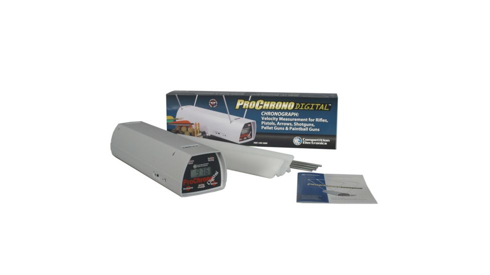 Competition Electronics Prochrono Pal Chronograph, 99 Shot Capacity, White, 16 x 4 x 3-1/4 in 250-201-923