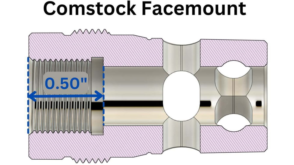 Comstock Armory Comstock Muzzle Brake 1/2x28 9mm Compact Facemount