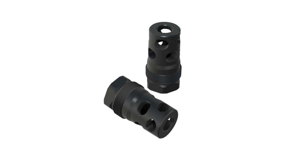 Comstock Armory Facemount Compact Muzzle Brake, 9mm Luger, 5/8x24, Black, MBC-58-9-FM