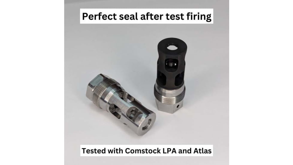 Comstock Armory Compact Muzzle Brake, 8.6mm Blackout, 5/8x24, Black, MBC-58-30