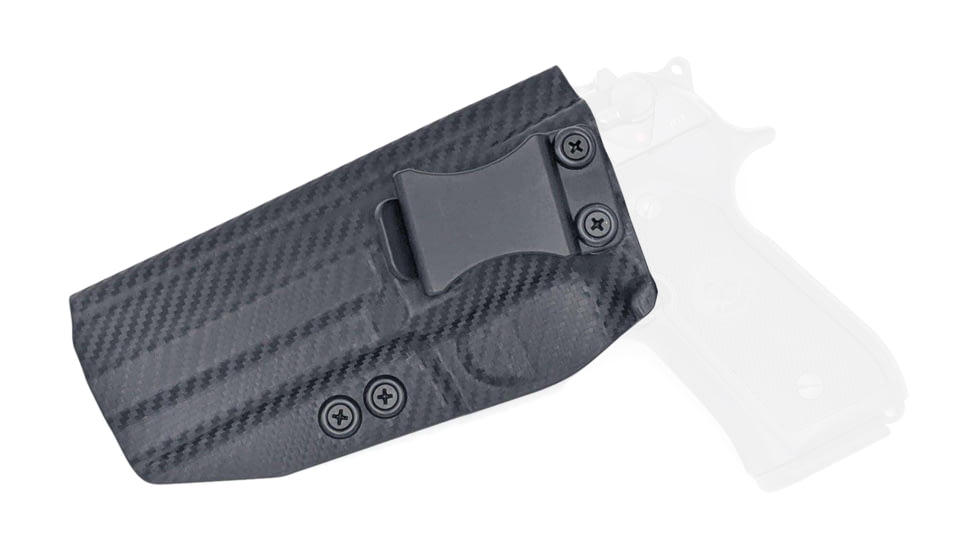 Rounded IWB KYDEX Holster, Beretta 92 Compact, Left Hand, Carbon Fiber, BTA-92CMPCT-CF-LH-VAR