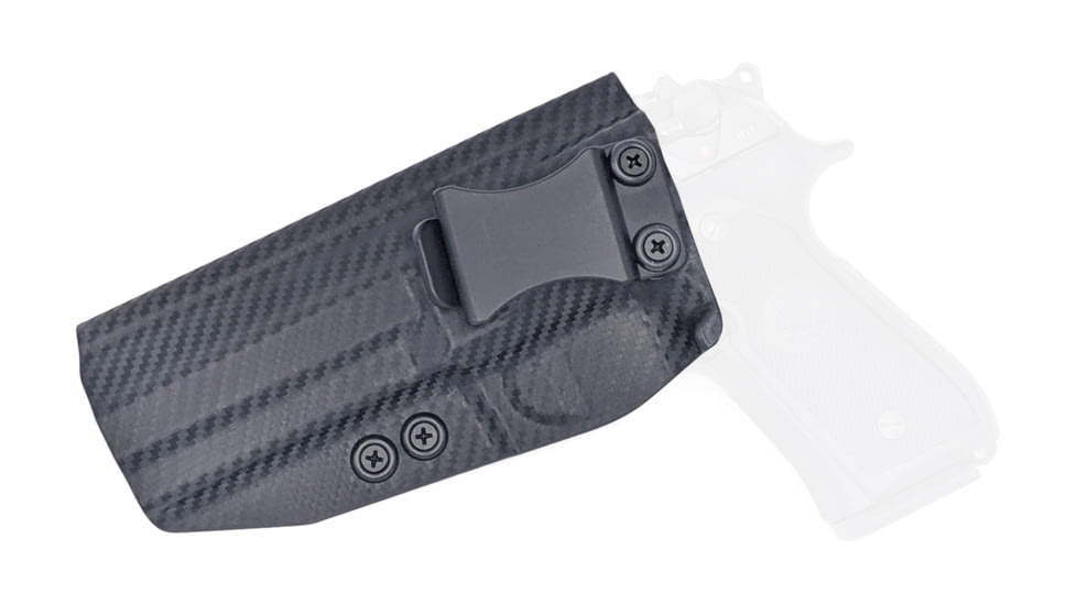 Rounded IWB KYDEX Holster, Beretta 92 Full Size, Left Hand, Carbon Fiber, BTA-92FS-CF-LH-VAR