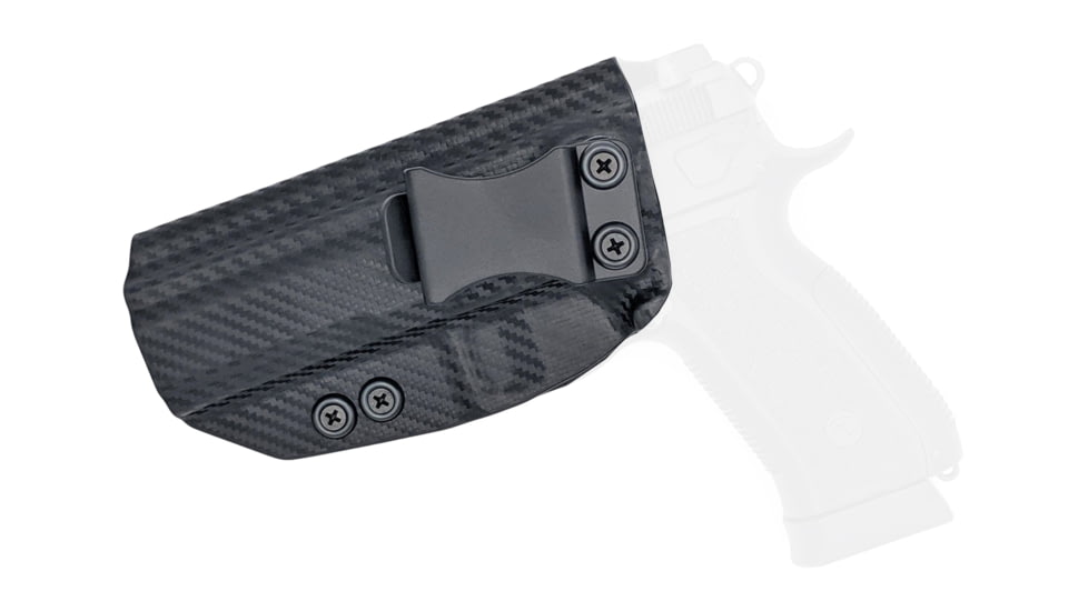 Rounded IWB KYDEX Holster, CZ 75 SP01 Phantom, LH, Carbon Fiber, CZU-75SP01PHNTM-CF-LH-VAR