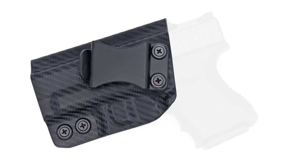 Rounded IWB KYDEX Holster, Glock 26/27/33 Gen 1-5, Left Hand, Carbon Fiber, GLK-262733-CF-LH-VAR