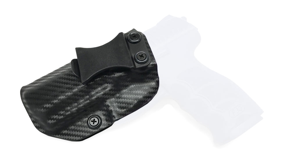 Rounded IWB KYDEX Holster, Heckler &amp; Koch P30/P2000, Left Hand, Carbon Fiber, HKH-P30-CF-LH-VAR