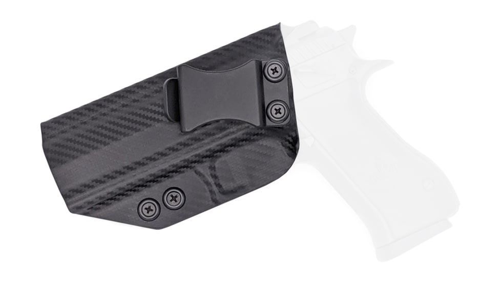 Rounded IWB KYDEX Holster, IWI Jericho 941 F9 Full, Steel Frame, LH, Carbon Fiber, JRO-941STEELFS-CF-LH-VAR