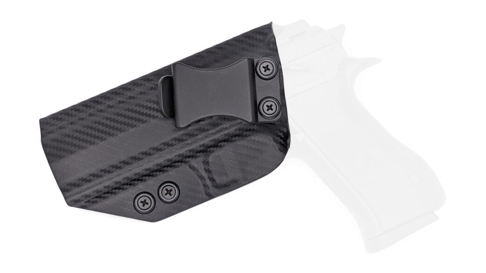 Rounded IWB KYDEX Holster, IWI Jericho 941 FS9 Mid, Steel Frame, LH, Carbon Fiber, JRO-941STEELMID-CF-LH-VAR