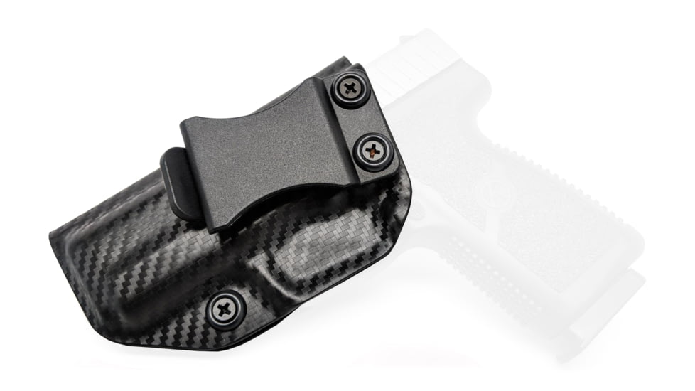 Rounded IWB KYDEX Holster, Kahr CW9, Left Hand, Carbon Fiber, KHR-CW9-CF-LH-VAR