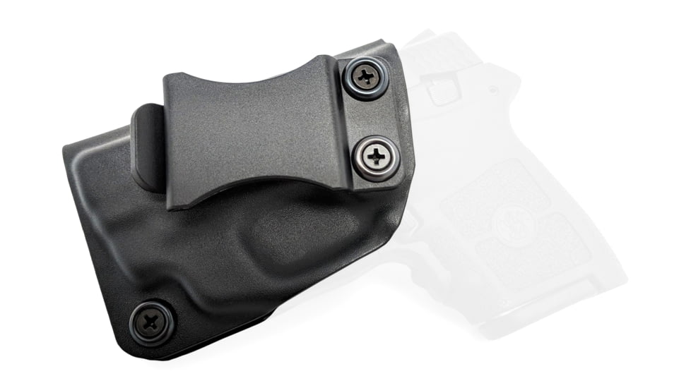 Rounded IWB KYDEX Holster, S&amp;W M&amp;P Bodyguard 380 w/CTC GREEN Laserguard, LH, Black, SWN-BG380CTCGLG-BK-LH-VAR