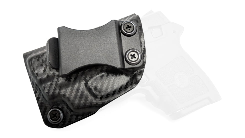 Rounded IWB KYDEX Holster, S&amp;W M&amp;P Bodyguard 380 w/CTC GREEN Laserguard, LH, Carbon Fiber Black, SWN-BG380CTCGLG-CF-LH-VAR