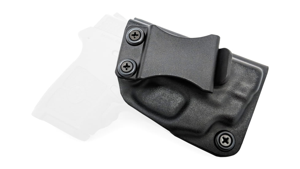 Rounded IWB KYDEX Holster, S&amp;W M&amp;P Bodyguard 380 w/CTC GREEN Laserguard, RH, Black, SWN-BG380CTCGLG-BK-RH-VAR