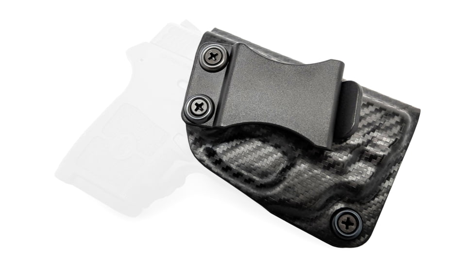 Rounded IWB KYDEX Holster, S&amp;W M&amp;P Bodyguard 380 w/CTC GREEN Laserguard, RH, Carbon Fiber Black, SWN-BG380CTCGLG-CF-RH-VAR