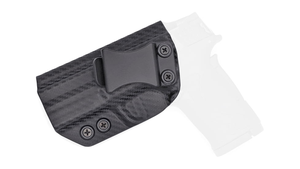 Rounded IWB KYDEX Holster, S&amp;W M&amp;P SHIELD 380 EZ, Left Hand, Carbon Fiber, SWN-MPSHIELD380EZ-CF-LH-VAR