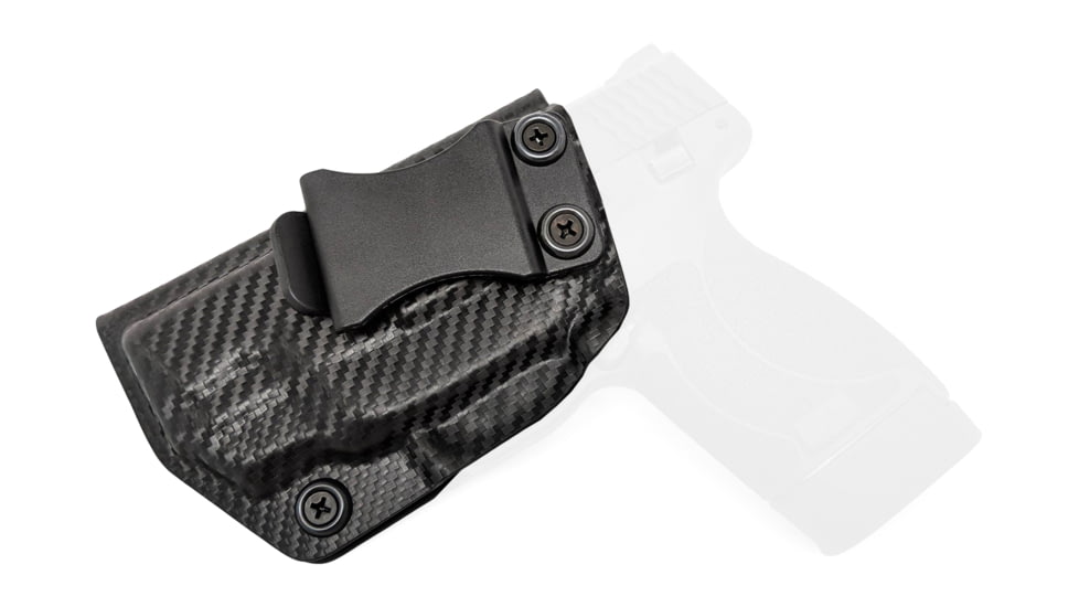 Rounded IWB KYDEX Holster, S&amp;W M&amp;P SHIELD 45ACP w/Integrated Crimson Trace Laser, LH, Carbon Fiber Black, SWN-MPSH45LSR-CF-LH-VAR