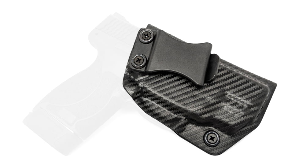Rounded IWB KYDEX Holster, S&amp;W M&amp;P SHIELD 45ACP w/Integrated Crimson Trace Laser, RH, Carbon Fiber Black, SWN-MPSH45LSR-CF-RH-VAR