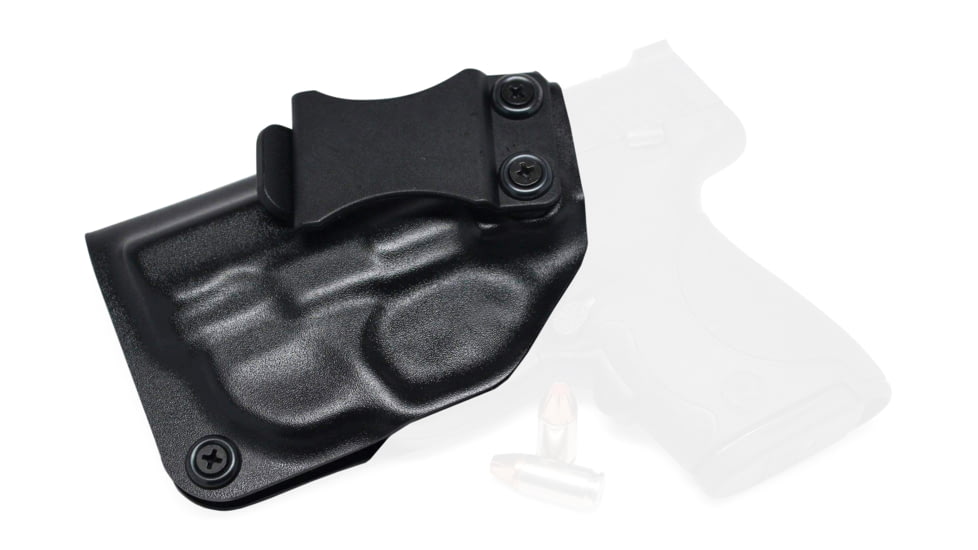 Rounded IWB KYDEX Holster, S&amp;W M&amp;P SHIELD 9MM/40SW w/GREEN Crimson Trace, LG-489G, LH, Black, SWN-SHIELDCTCGRN-BK-LH-VAR