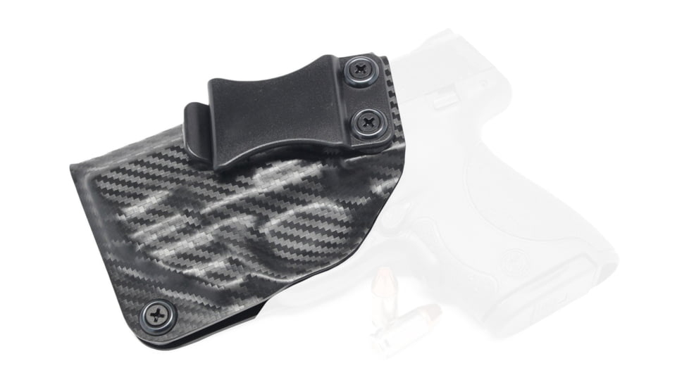 Rounded IWB KYDEX Holster, S&amp;W M&amp;P SHIELD 9MM/40SW w/RED Crimson Trace, LG-489, LH, Carbon Fiber Black, SWN-SHIELDCTC-CF-LH-VAR